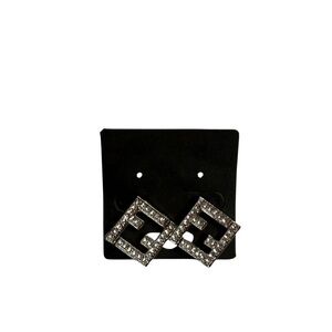Silver Rhinestone Geometric Square Fashion Earrings NWOT | Stud Earrings